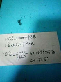 一公顷等于多少亩?一公顷等于多少亩地!